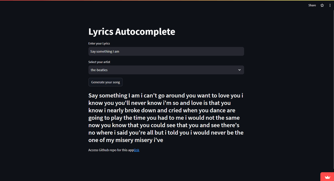 Music Lyrics Autocomplete
